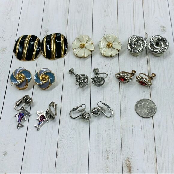 VTG Clip On Earring Lot - Picture 1 of 5